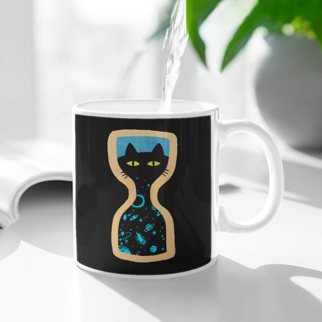

Meowster of Space Time Ceramic Cup Coffee Oatmeal Breakfast Cup Creative Personality Mug