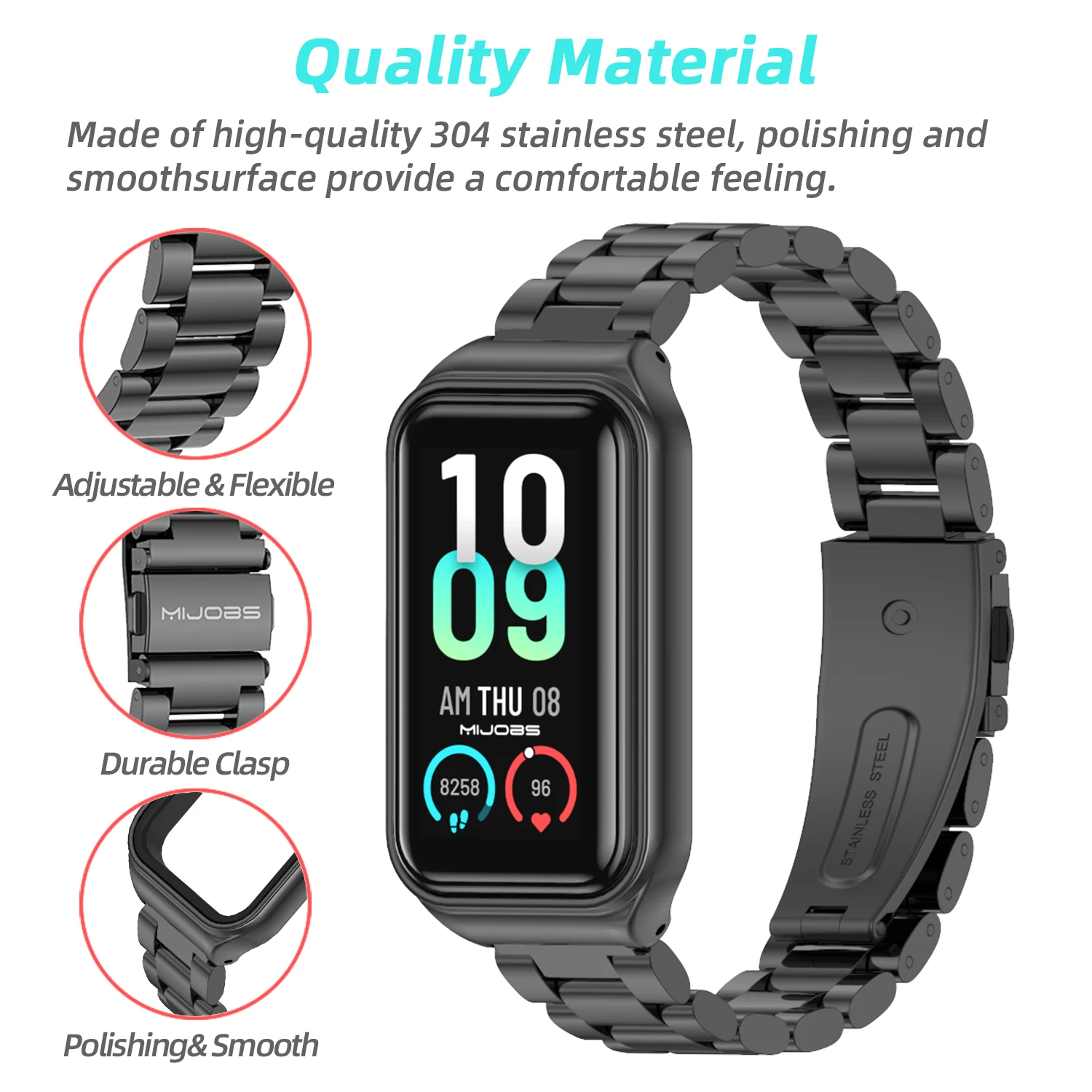 For Amazfit Band 7 Strap Bracelet Metal Watch Band For Huami Amazfit Band 7 Bracelet Global Version Replacement Smart Wristband