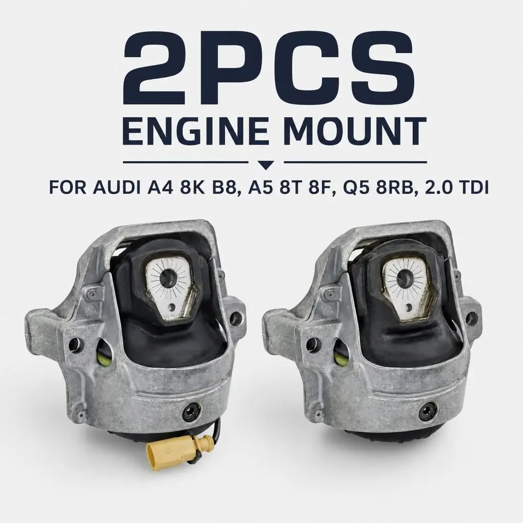 Image of 2 Motorlager für Audi A4 8K B8, A5 8T 8F, Q5 8RB, 2.0 TDI, Hydrauliklager, vordere Motorstützen und Befestigungspunkte