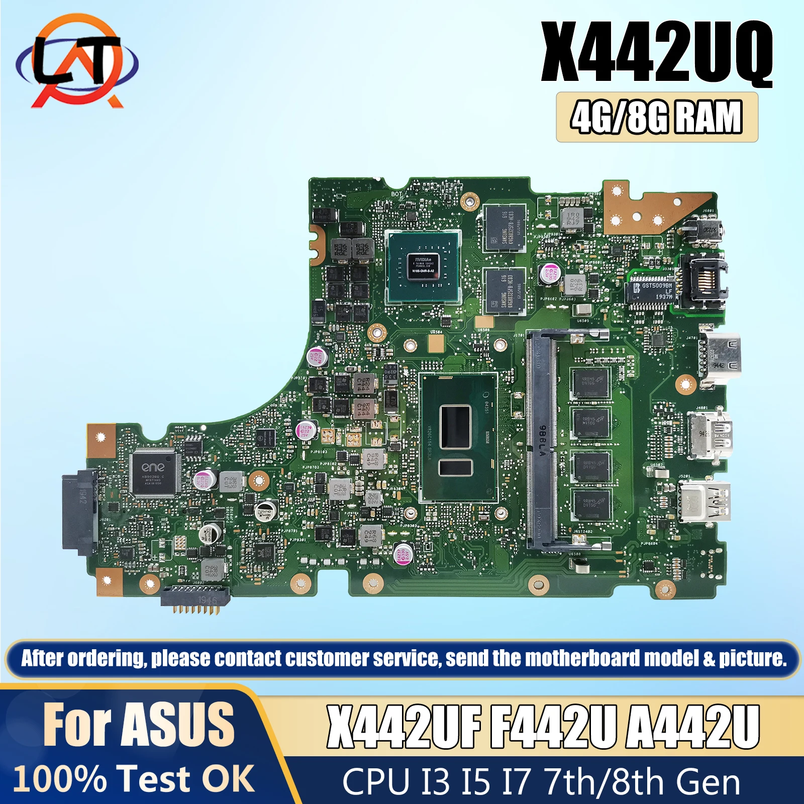 X442UQ/X442UF Mainboard For ASUS X442UF F442U A442U X442U A480U R419U X442UN X442UQR X442URR X442UR CPU I3 I5 I7 7th/8th 4G/8G