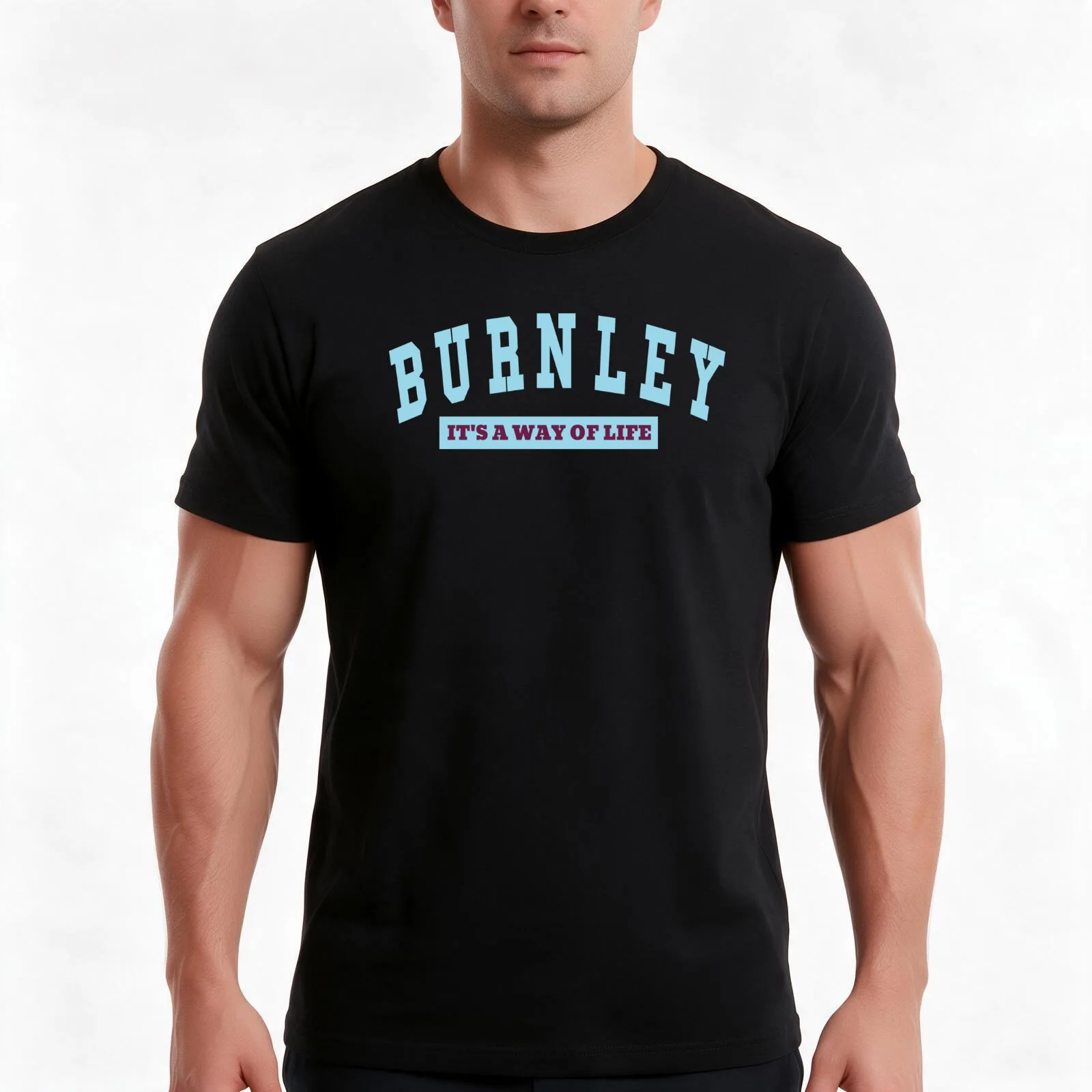 Burnley - Its A Way of Life T-Shirt, Summer Casual Cotton Tee, Oversized Streetwear Tops, Vintage Graphic Print, 100% Cotton