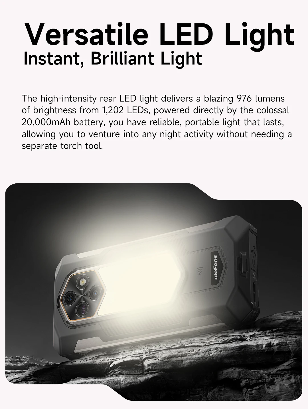 Ulefone RugKing 5 Pro 20000mAh Rugged Phone Android 16 16GB+256GB IP68/IP69K Waterproof Smartphone 6.78 FHD+ Night Camera 4G