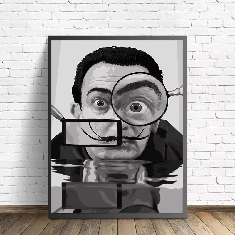 Salvador Dali Funny Portrait Poster Canvas Painting Nordic and Prints Wall Art Pictures for Living Room Salon Home Decor Guadors