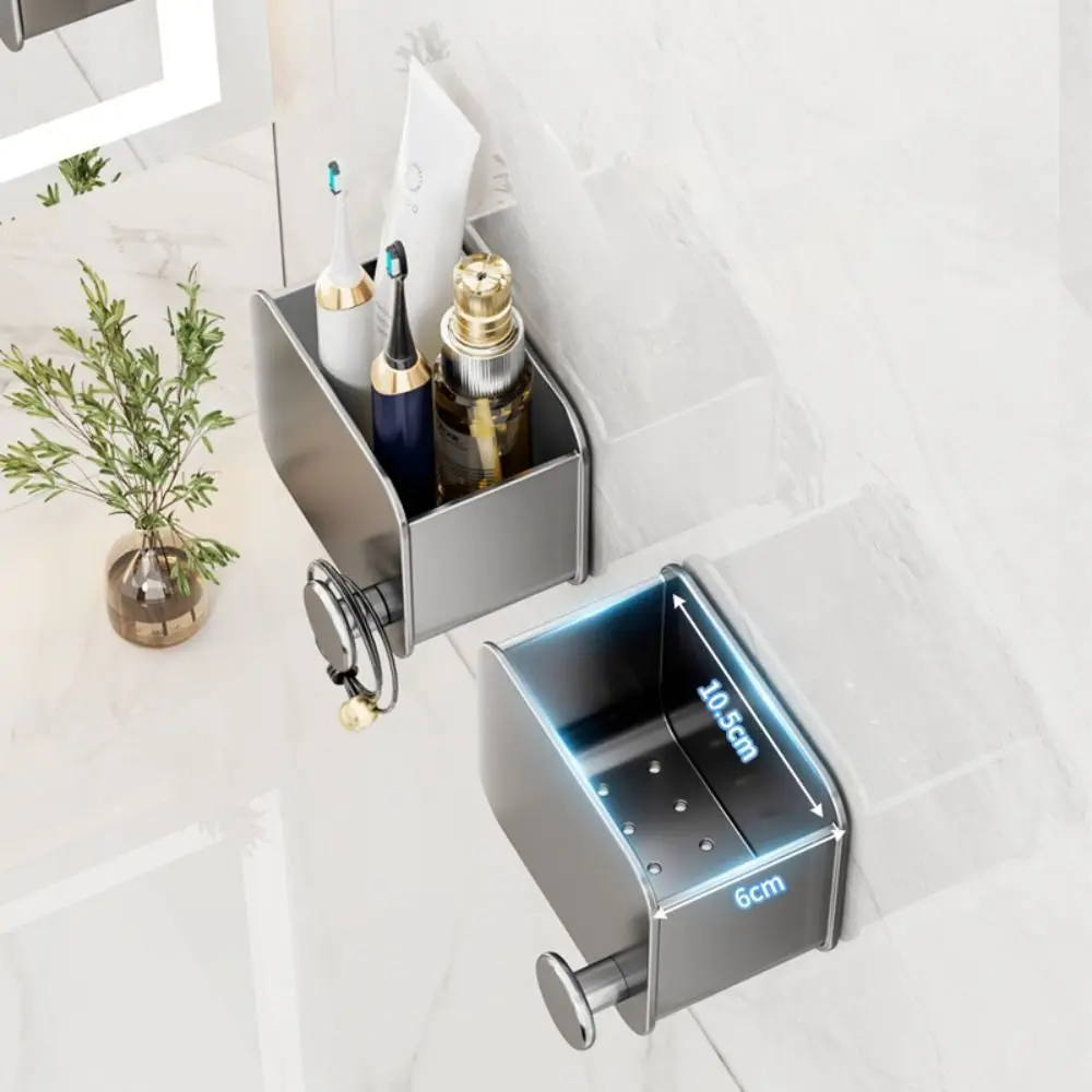 Hole-free Bathroom Storage Rack Wear-resistant High Volume Bathroom Shelf Non-condensing Multifunctional Toiletries Organizer