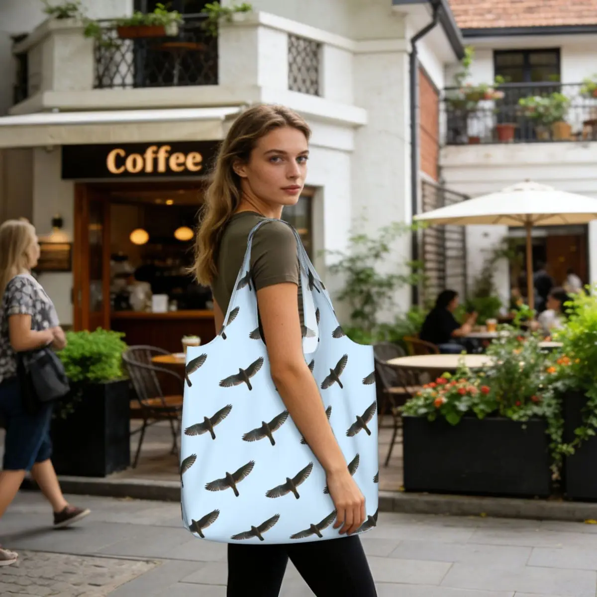 On The Fly. Common Kestrel Shopping Tote Bag Canvas Large Capacity Shoulder Bags Shopper Grocery Handbag for Women