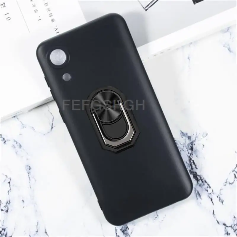 For SAMSUNG Galaxy A03 Core Back Finger Ring Soft TPU Silicone Case For Galaxy A03 Core A032 A032F A032F/DS Phone Cover