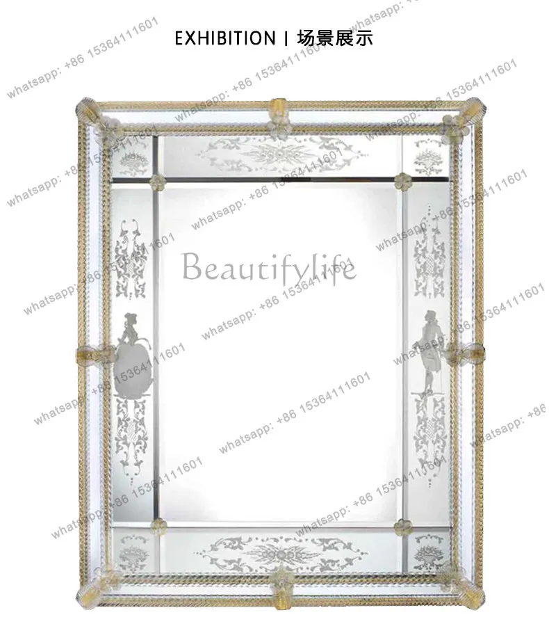 

Decorative custom oval wall bedroom vanity mirror light luxury wall hanging vanity mirror