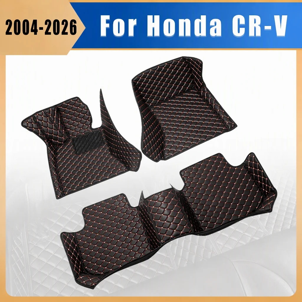 LHD Car Floor Mat For 5 Seats Honda CR-V CRV 2004-2026 Custom Leather Carpet Car Accessories Car Interior Decor Styling