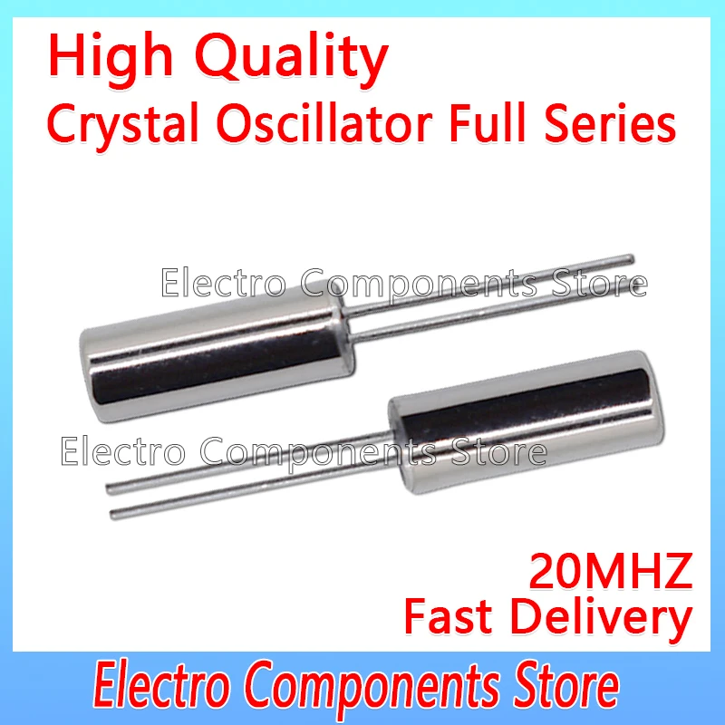 10Pcs Cylindrical Passive Crystal Oscillator Quartz DIP 2Pin Quartz Crystal 3x8 3*8mm 20MHz 20.000MHz 20M 308 Resonator DIP-2