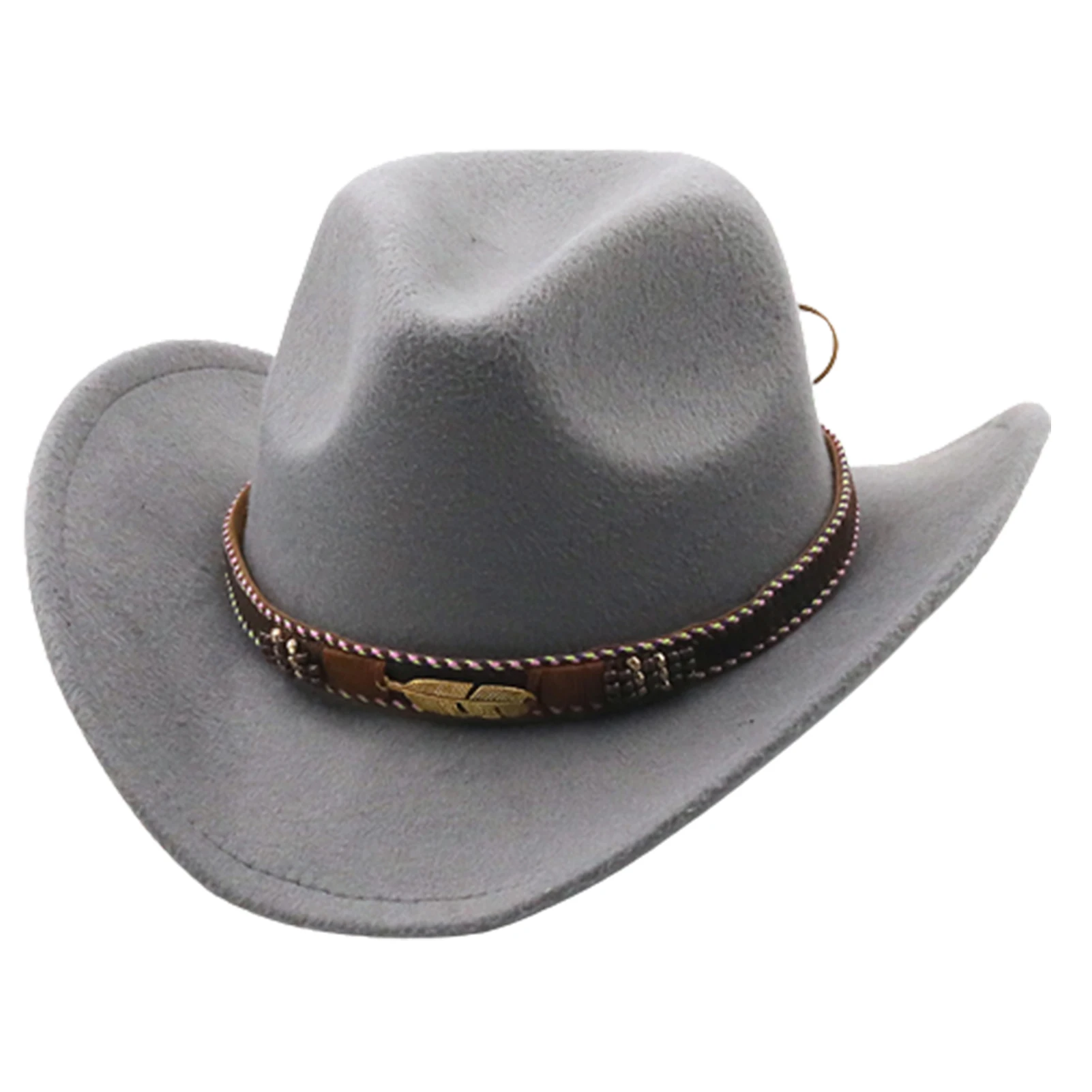 

Unisex Classic Wide Brim Cap Retro Cowboys Panama Hat Wool Caps for Autumn and Winter Wear