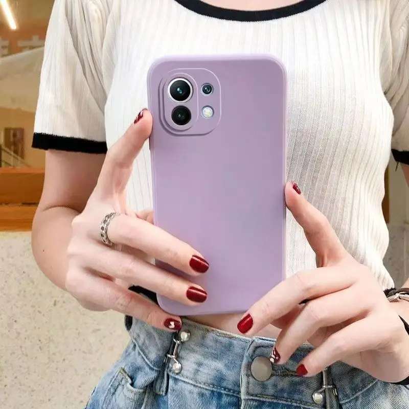 Ultradünne flüssige Silikonhülle für Xiaomi Mi 11 11T Mi 11 lite NE 5G 12 12T 12S 12X 10T Pro Silikon-Handytasche – Detail 4