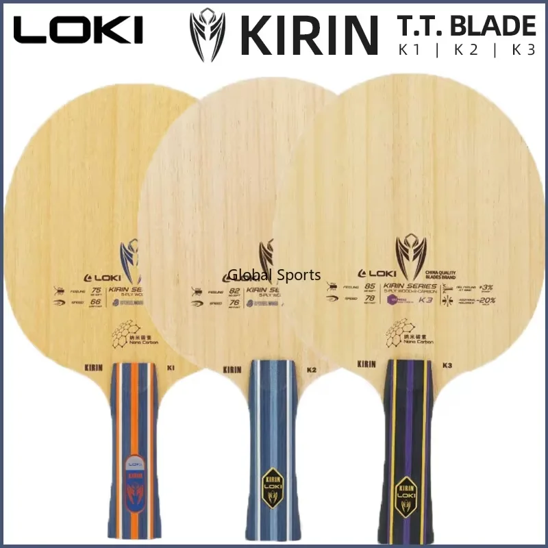 Original LOKI Kirin K3 Table Tennis Blade Offensive Entry Ping Pong Blade 5+2 Layers Base Board FL Grip Loki Blade Rackets