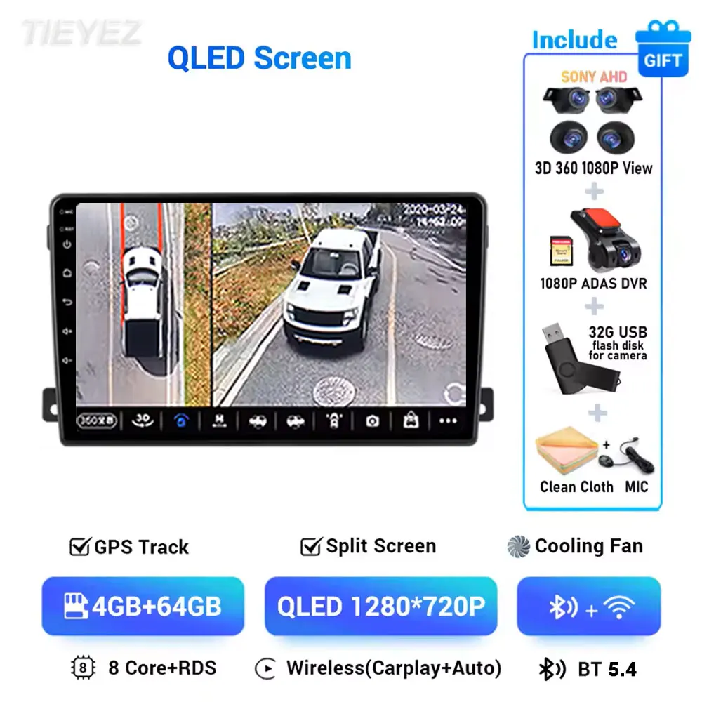 Voor Ford C-MAX 2003-2010 Android 15 Carplay Auto Radio Multimedia Video Player Navigatie GPS 2 Din DVD DSP WIFI 4G