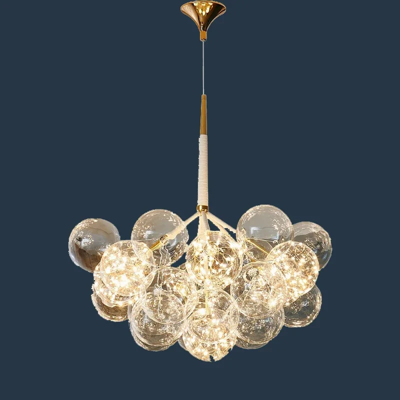 

Nordic Glass LED Pendant Light for Living Room Bedroom Kitchen Island Chandelier Personalize Starry Sky Indoor Home Decoration