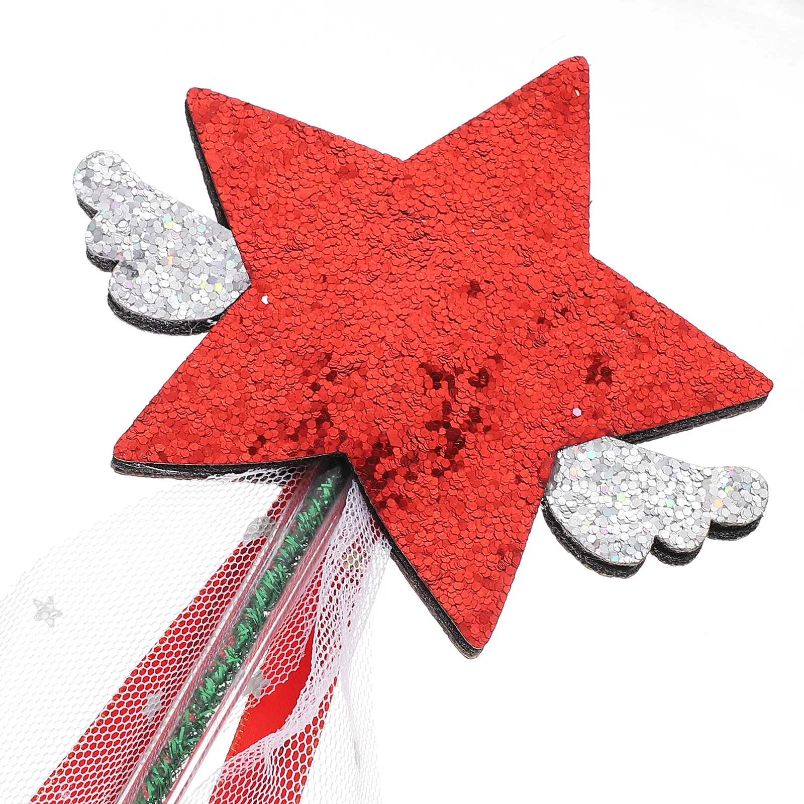 

4pcs Lightweight Fairy Wands Kids Playthings Ribbon Design Sticks Cosplay Party Photo Props Star-Shaped Angel Wand For Girls