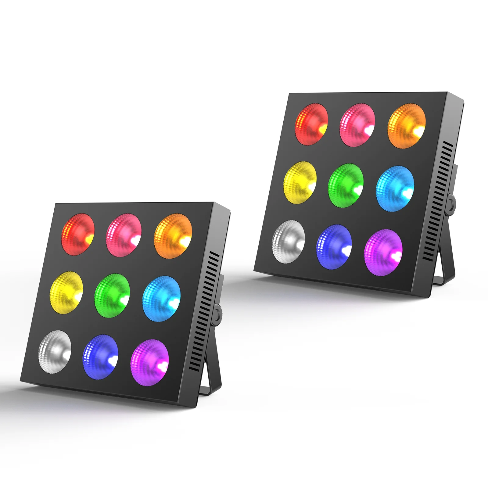 Yiflamefly 2Pcs 9-Eye COB Matrix Light 9X12W RGBW LED Par Lights DMX Stage Lights For DJ Concert Party Wedding Nightclub Dance