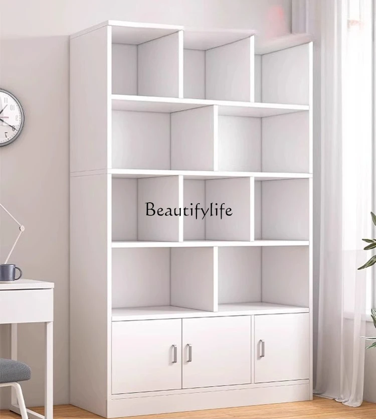 

Simple bookshelf floor-to-wall living room layered storage rack