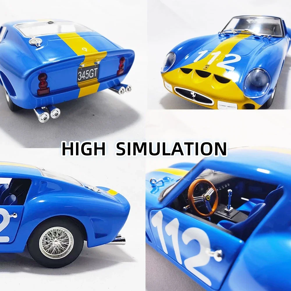 Bburago 1:24 Ferrari 250 GTO Replica Car Model Scale 458 488 F50 Enzo Italia Miniature Toy - Gift for Diecast Car Enthusiasts