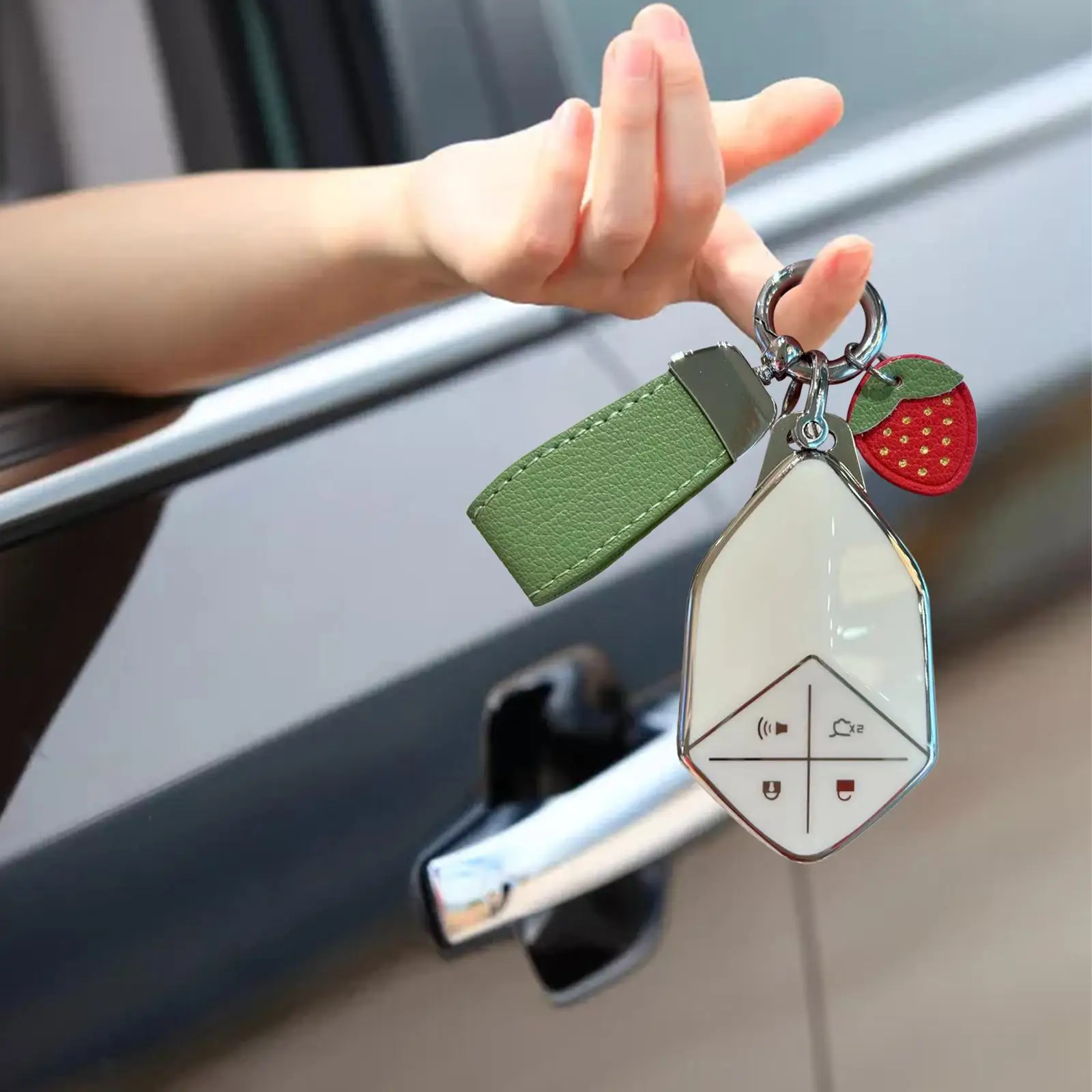 

Car Key Fob Cover Women Men Gift Accessories Protector Soft with Lanyard Key