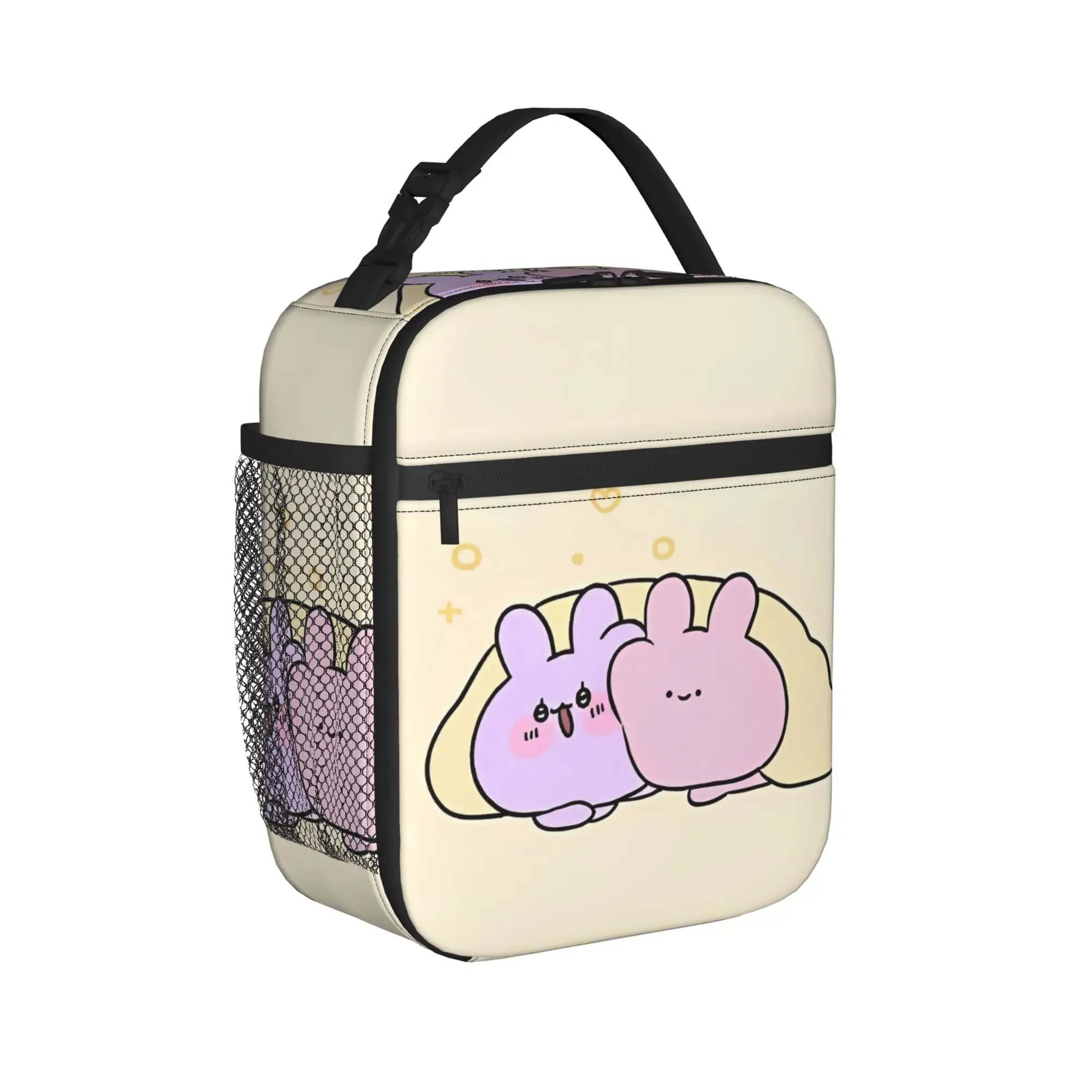 Asamimichaan Asleep Cartoon Insulated Lunch Bag Cooler Bag Reusable,Lunch Container Cute Asamimi Large Tote Lunch Box School