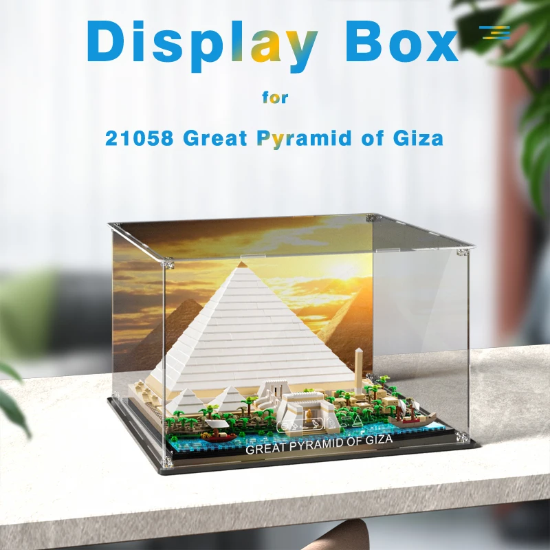 Acrylic Display Box for Lego 21058 Great Pyramid of Giza Dustproof Clear Display Case (Lego Set not Included）