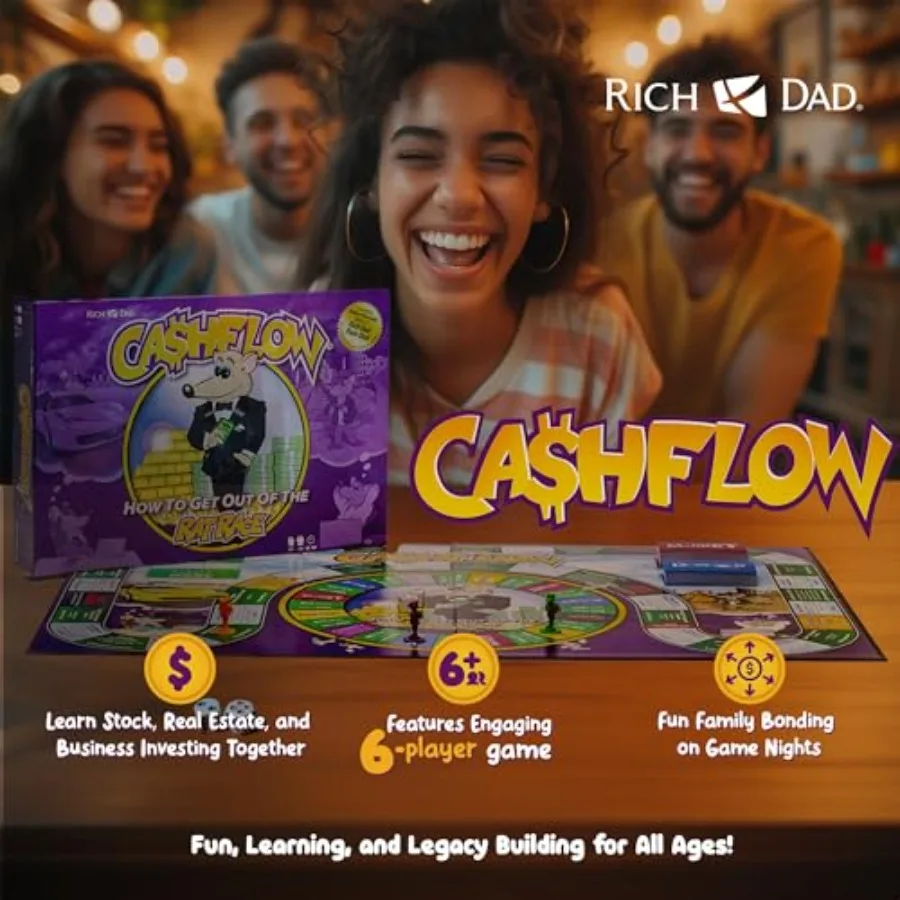 Juego de mesa CASHFLOW, juego educativo de alfabetización de finanzas comerciales para edades de 14 años en adelante, juegos interactivos de aprendizaje financiero para anuncios de adolescentes