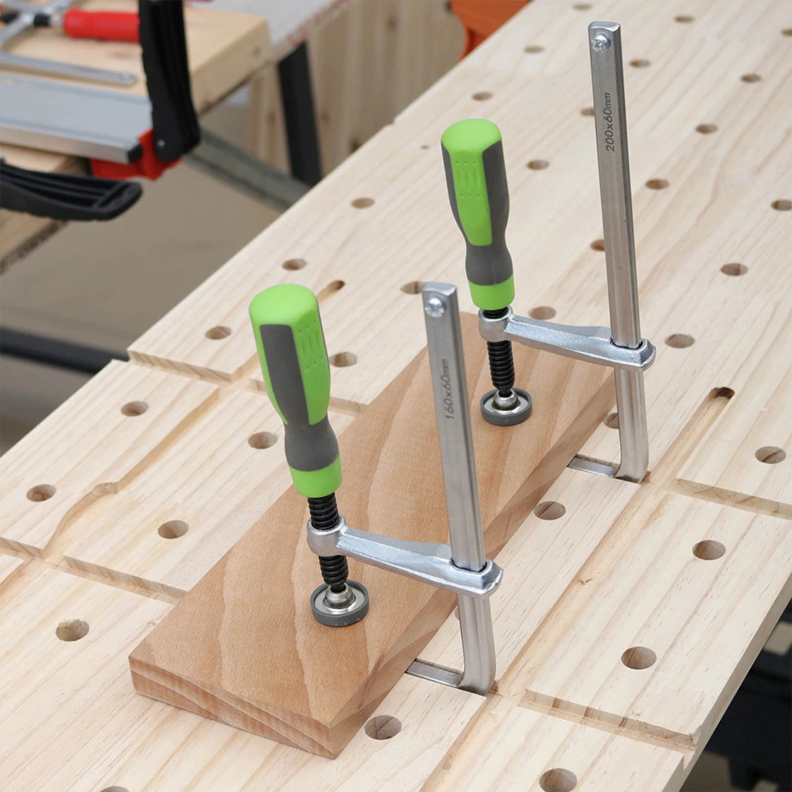 

Wood Carpentry Tools Rail Clamps MFT 120/160mm Quick Adjust Screw with Plastic Handle Clamps Woodworking Table Cutting Track