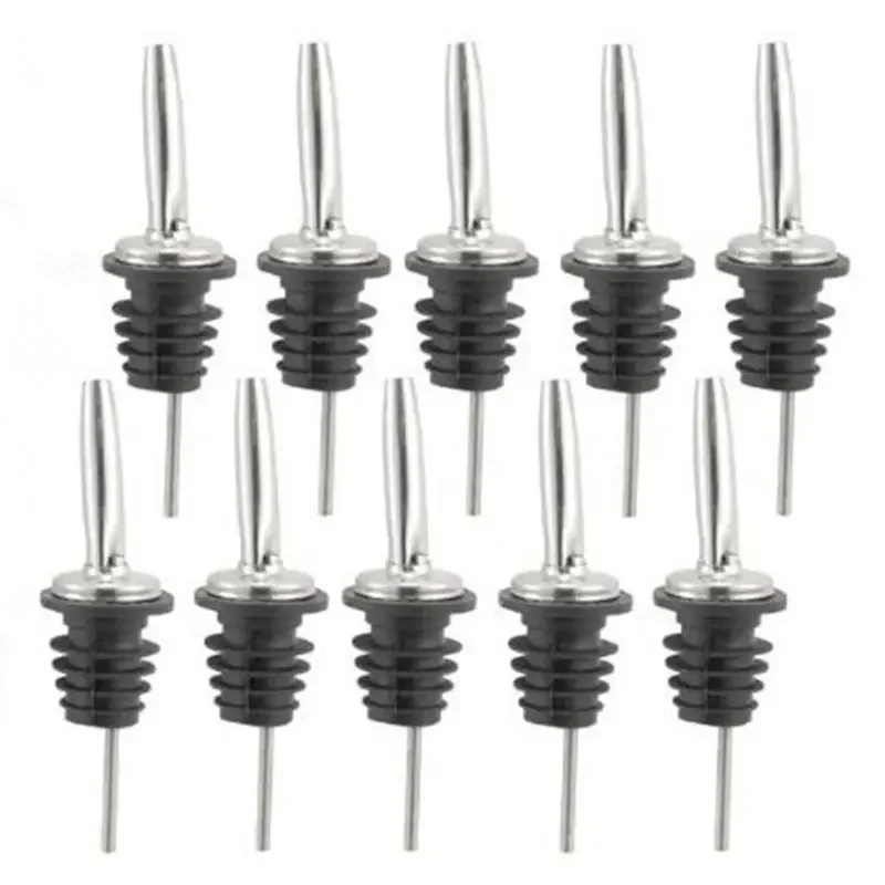 10-teilige klassische Flaschenausgießer aus Edelstahl mit konischem Auslauf