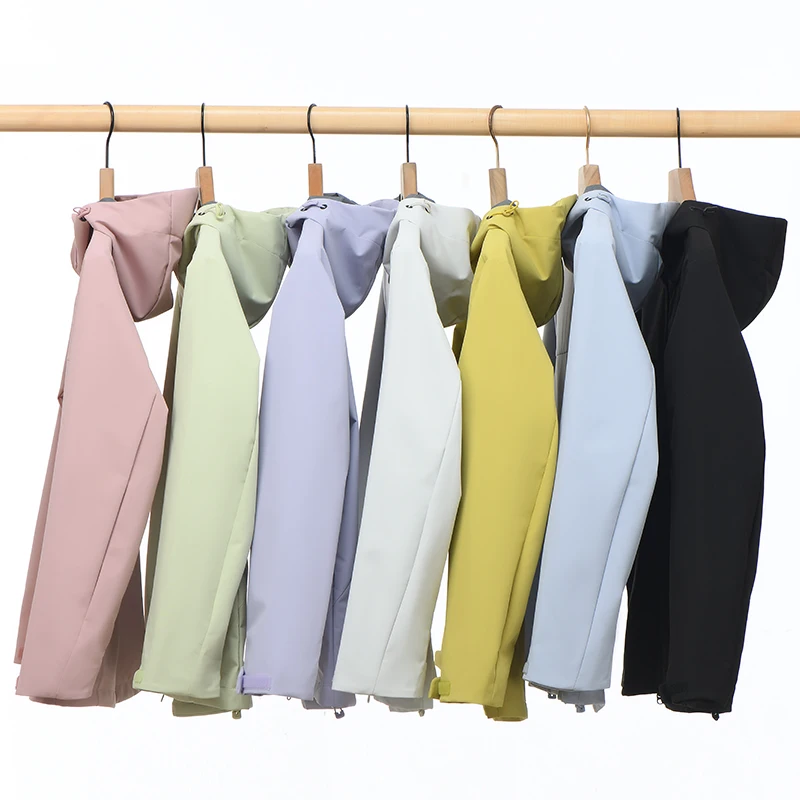 

Spring Autumn Casual Camping Hiking Jacket Men/Women Waterproof Windproof Hooded Windbreaker Coats Sports Pink Thin Outwear