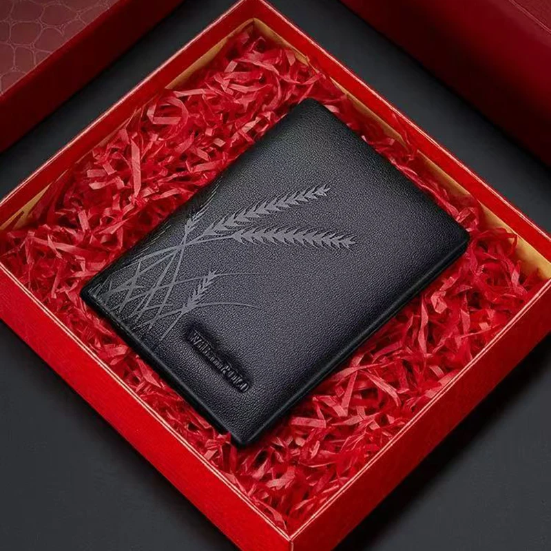 حقيبة بطاقات جلدية للرجال، حامل بطاقات شخصي صغير، مشبك بطاقات رفيع للغاية