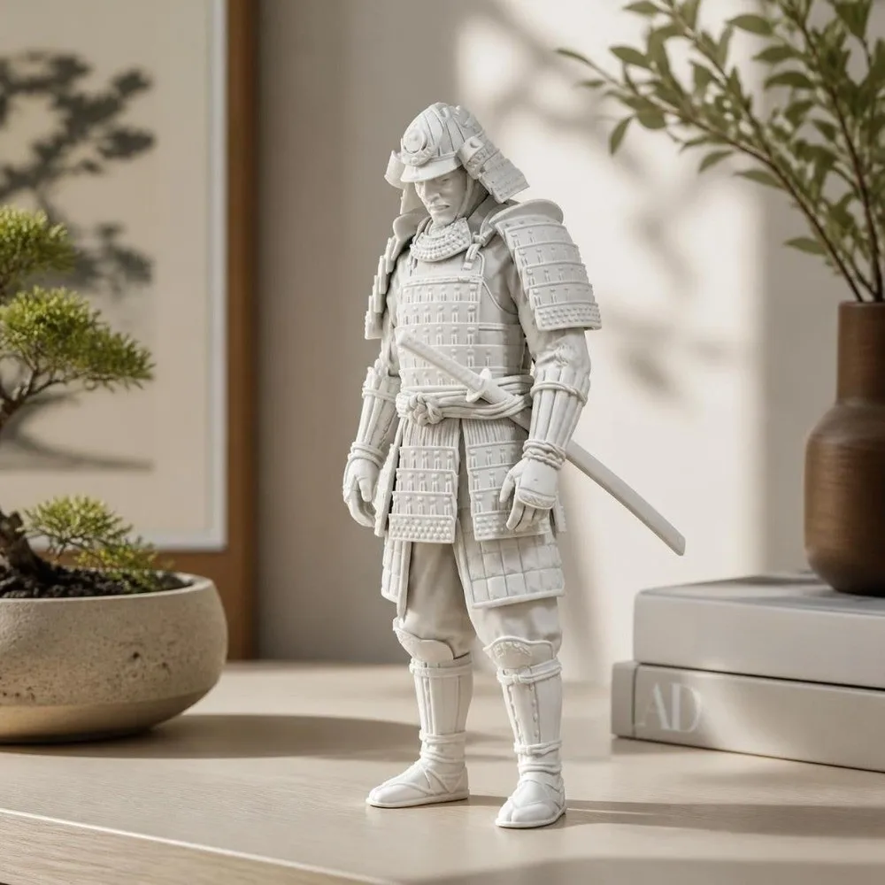 3D Printed Swordsman Figure Desk Ornaments Home Decor Ninja Statue Dark Style Samurai Sculpture Home Decor