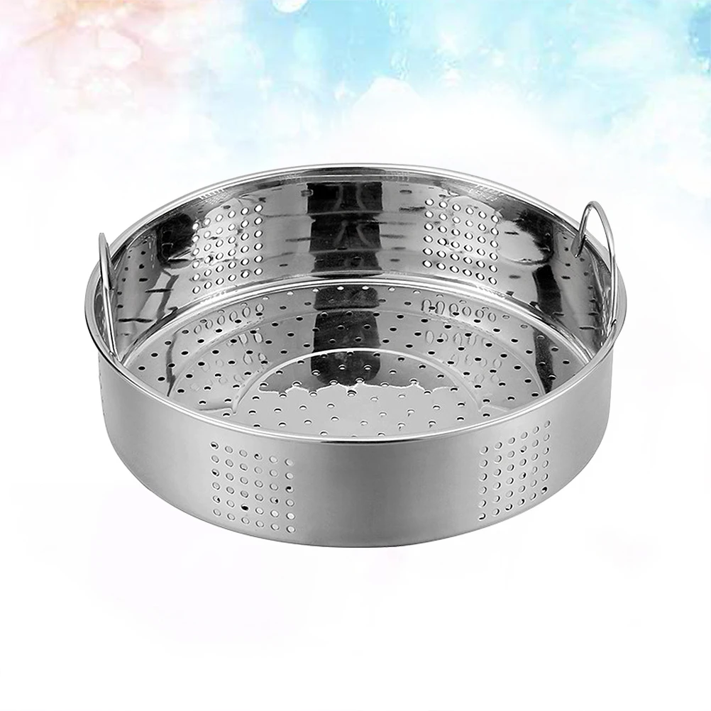 

23Cm Stainless Steel Steamer Grid Eco-Friendly Kitchen Cookware Dual Handles Buns Dumplings Food Steaming Basket