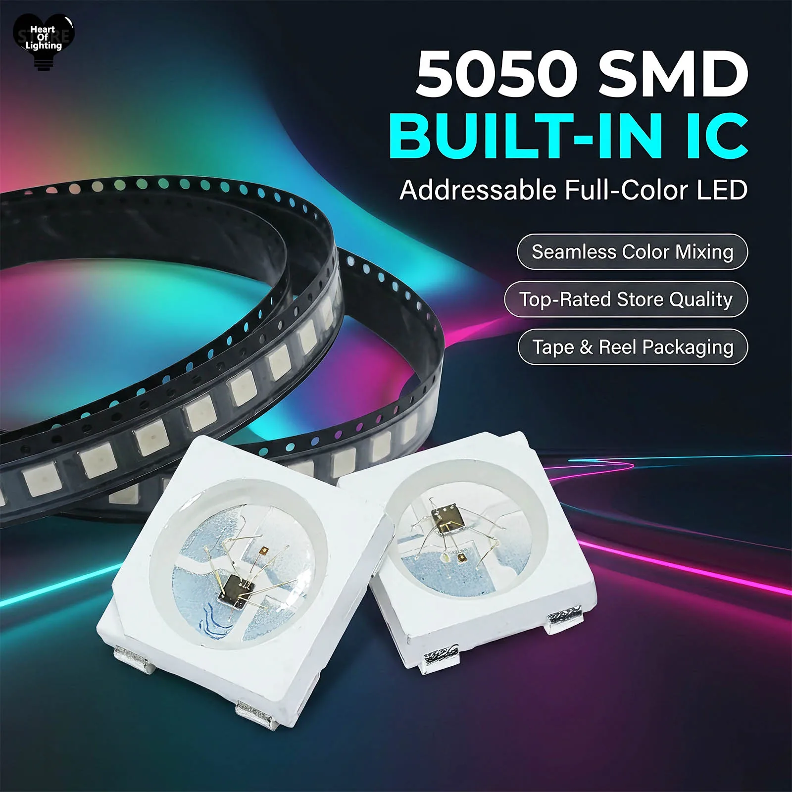 10pcs WS2812B LED Bead 5050SMD 5V RGB Can Individually Address Chip Pixels, DIY Home Decoration Advertising Lighting