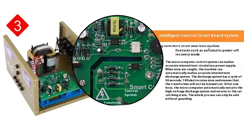 ERC-D6 Elektronische Mausefalle Elektrische Mäusefalle Automatische Hochspannungs-Mausefalle 2500V 180-240V – Detail 7