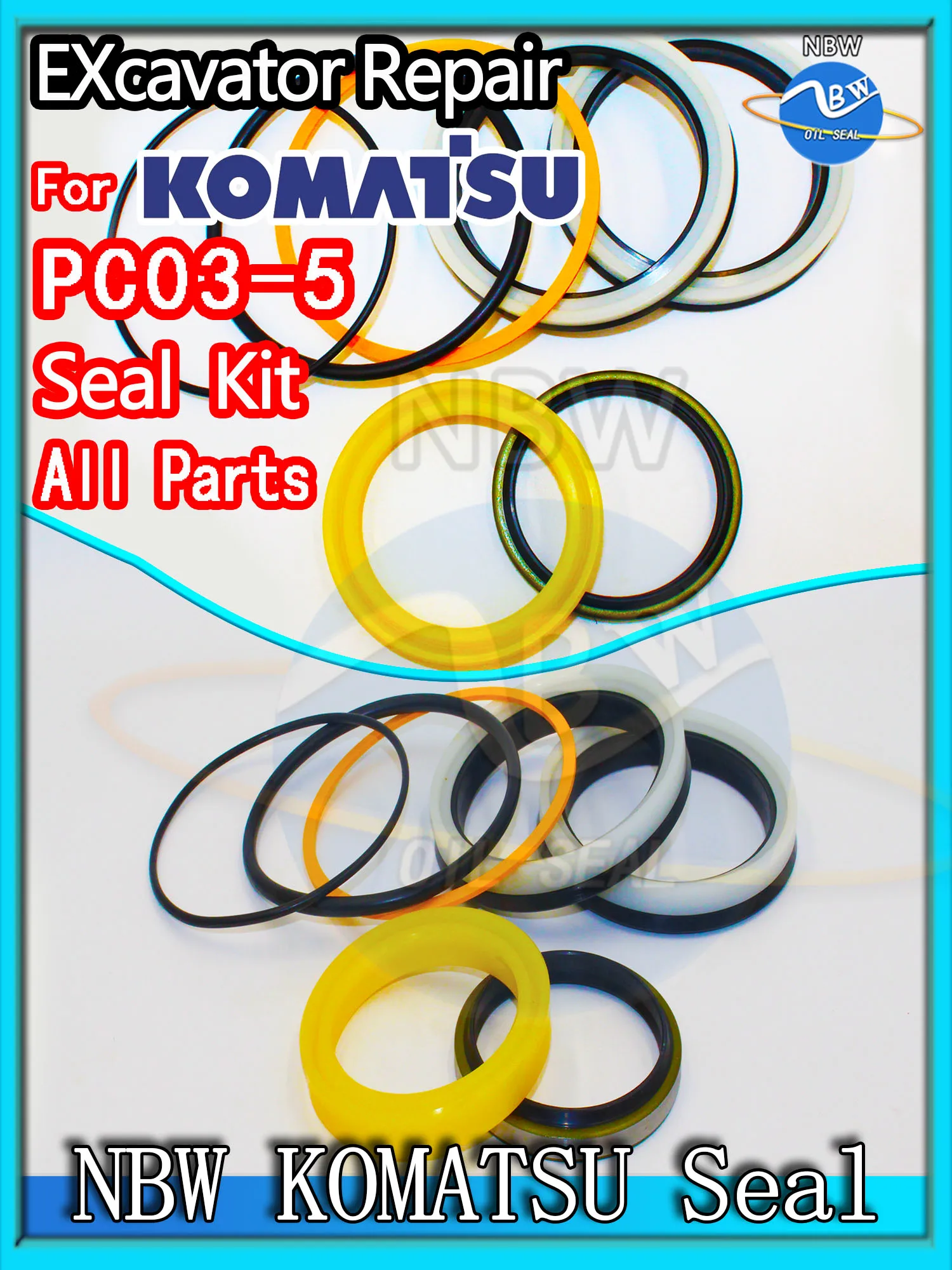 

For KOMATSU PC03-5 Excavator Oil Seal Kit High Quality Repair PC03 5 Engine O-ring Cylinder BOOM ARM Bucket Hydraulic Pump Swing