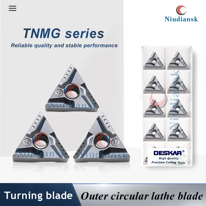 

Токарные пластины серии TNMG TNMG160404/160408R-VF L-VF LF6008 Треугольный внешний токарный инструмент Обрабатывающий центр Детали резака