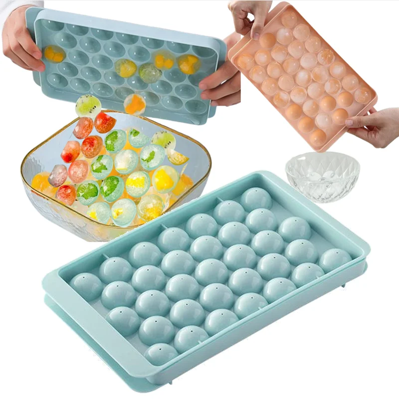 

33 Ice Boll Hockey Mold Frozen Whiskey Ball Popsicle Ice Cube Tray Box Lollipop Making Gifts Kitchen Tools Accessories