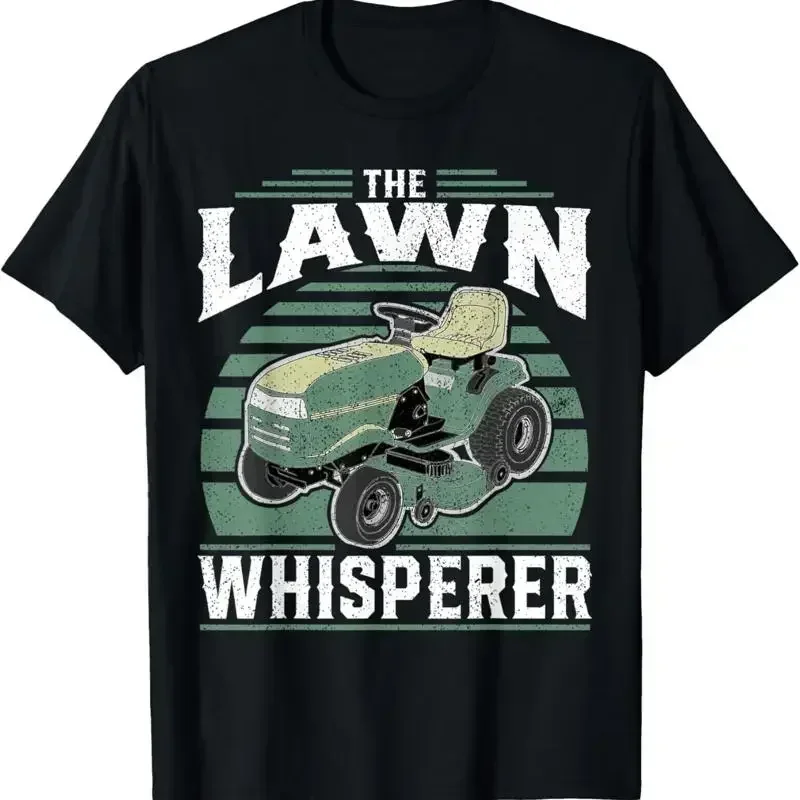 The Lawn Whisperer Funny Riding Mower Retro Mowing Dad T Shirt