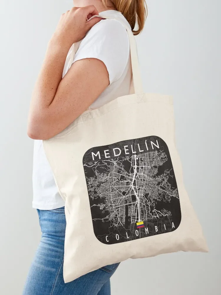 

MEDELLIN MAP COLOMBIA Tote Bag Canvas bag for women tote bag Eco shopper bags