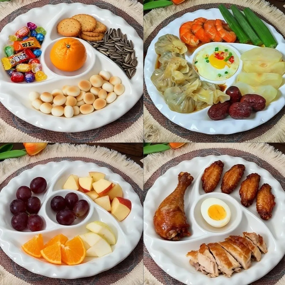 Windmill Shaped Ceramic Plate Thicken High Temperature Resistance Dumpling Dishes Non-slip Breakfast Plate Household