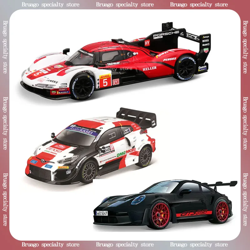 Bruago 1: 43 بورش 911 Gt3 Rs تويوتا Gr يارس رالي 1 الهجين محاكاة سبيكة سيارة نموذج سيارة معدنية لعبة مجسمة هدية مزخرفة #1