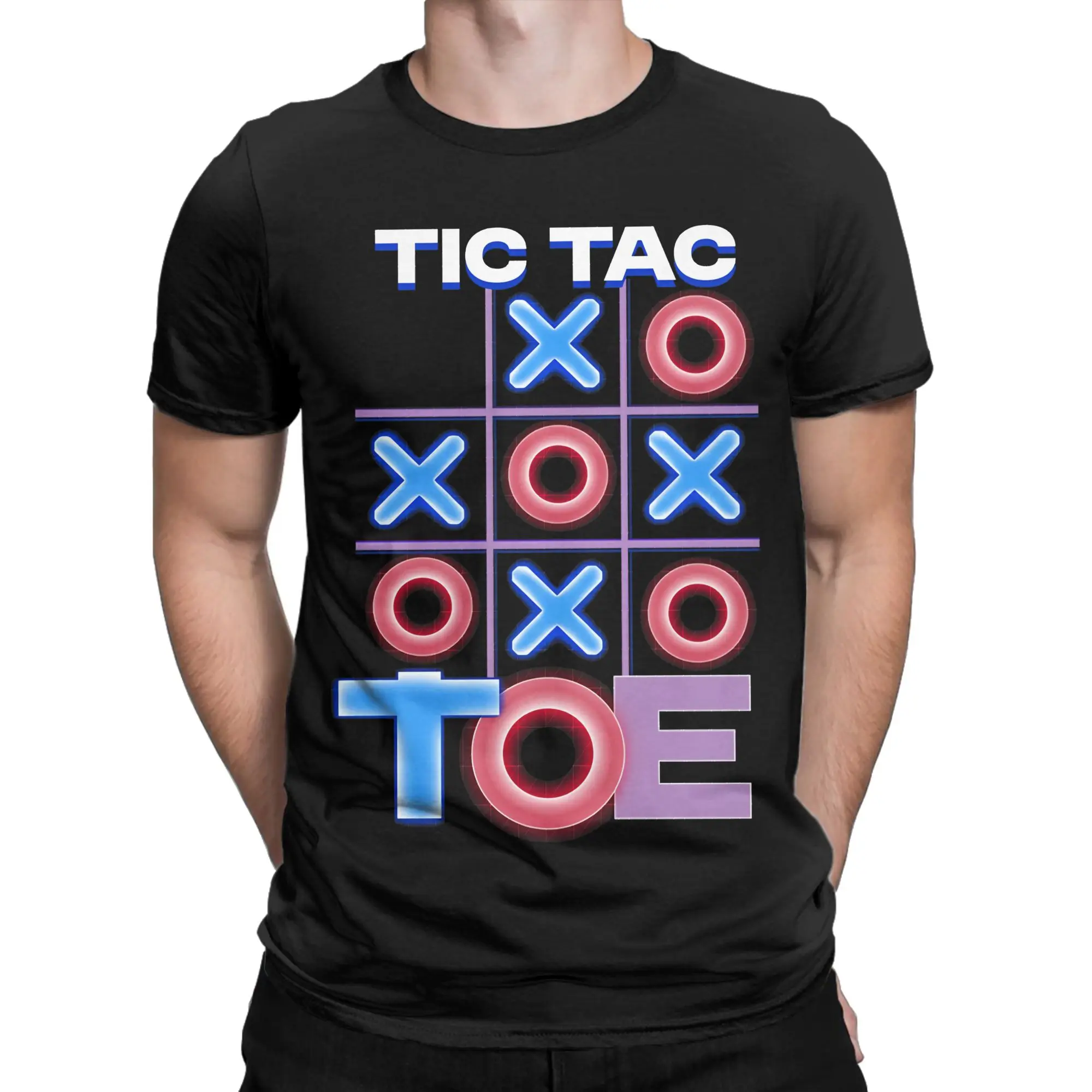 Men Women Tic Tac Toe T Shirt Pure Cotton Printed Tee Shirts  Clothing Outfits