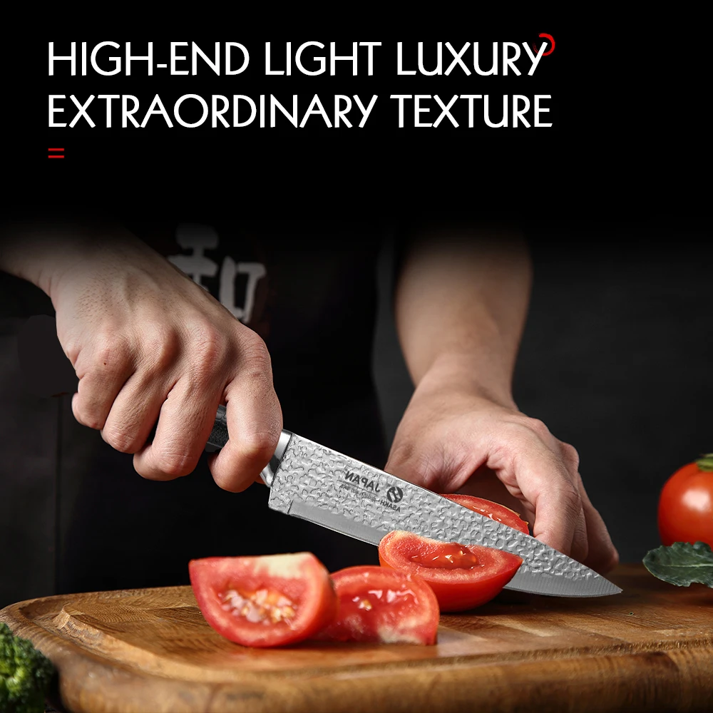 Stainless steel chef's knife, sharp kitchen cutting knife, fruit and vegetable peeler high-hardness meat and fruit cutting knife