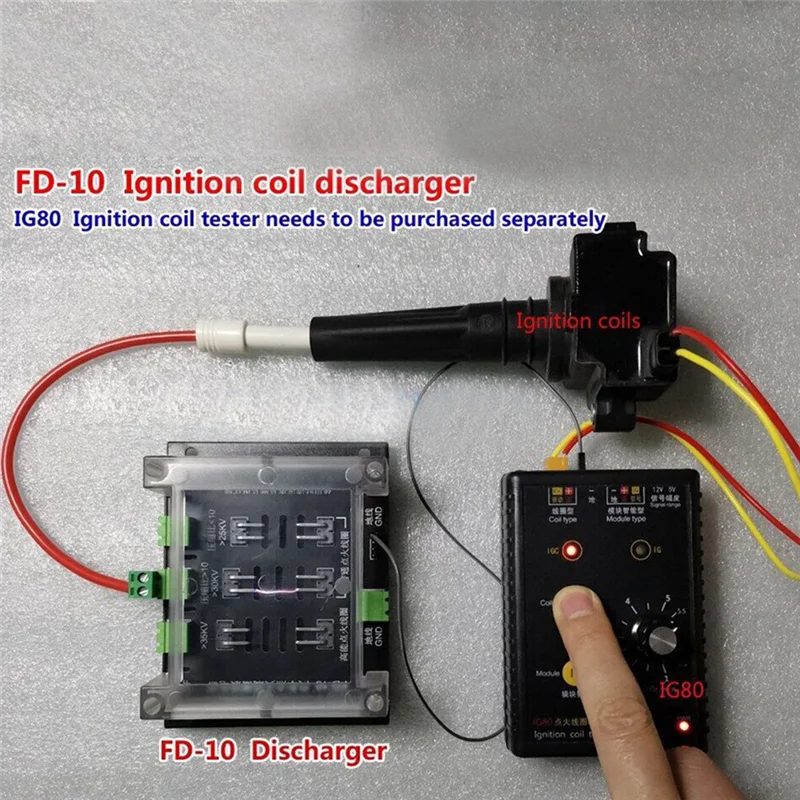 

Цельный разрядник зажигания FD-10, тестер производительности мигания, черный пластиковый тестер высокого напряжения для обнаружения утечек-AS55
