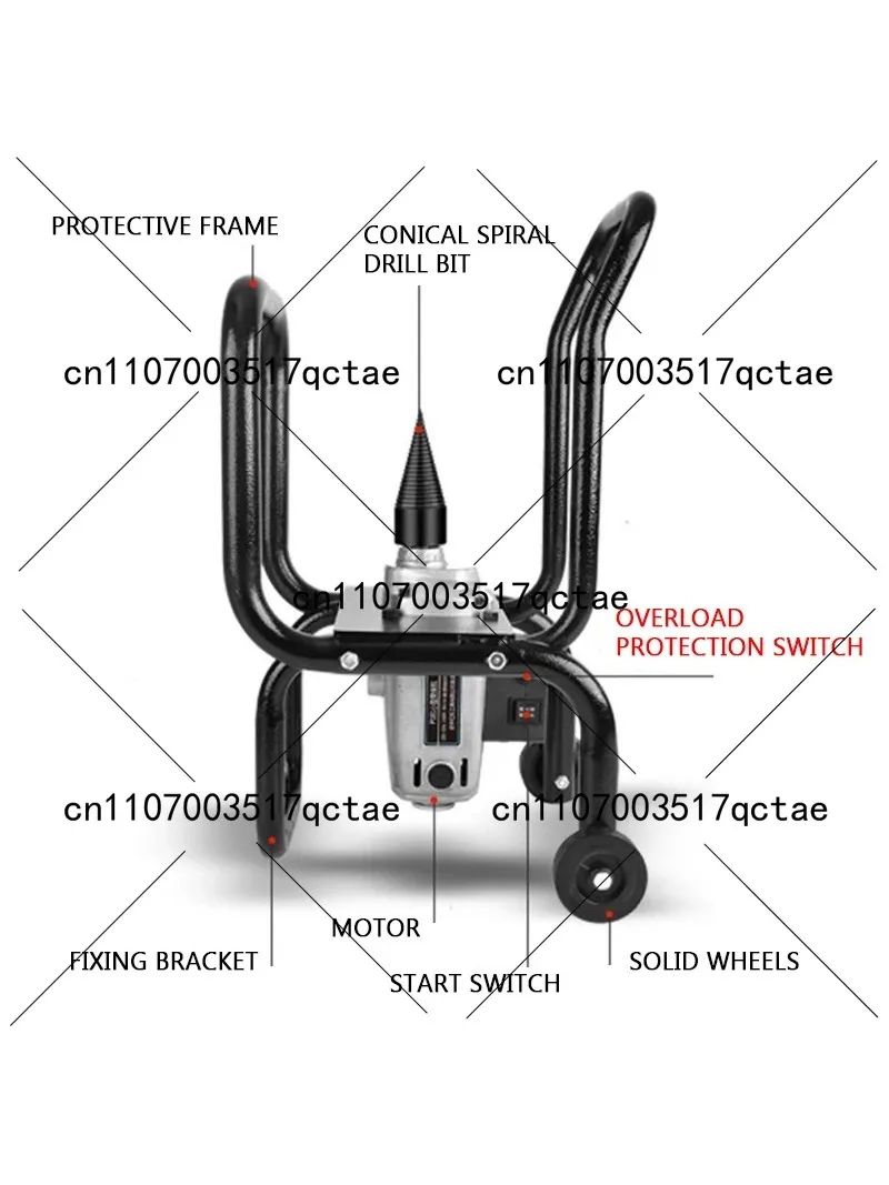 NEW P181 Electric Wood Splitter Household Small Fully Automatic Firewood Drill Bit Motorized Wood Splitter for Home Use