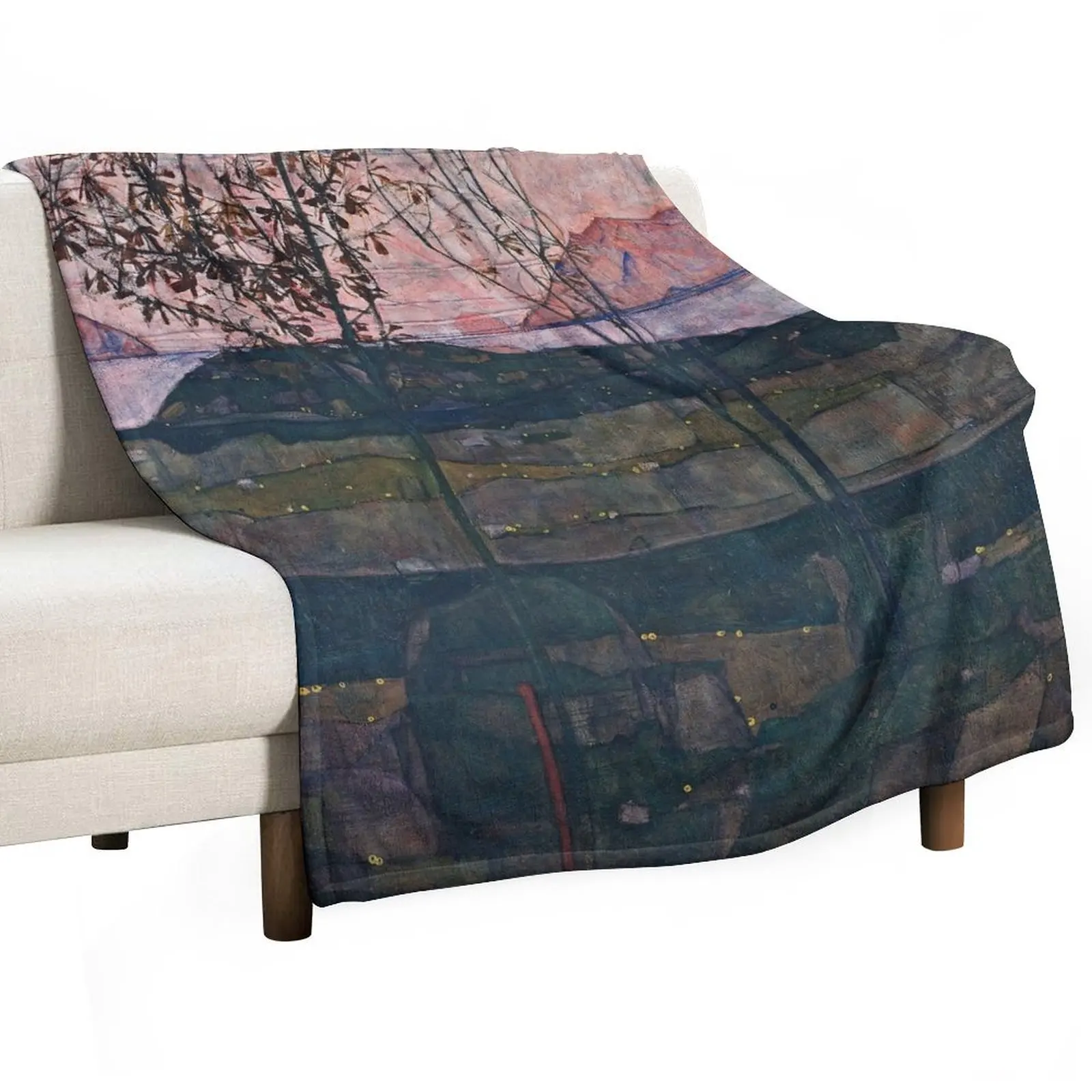 Egon Schiele - Setting Sun (1913) Throw Blanket Thins Giant Sofa halloween Blankets