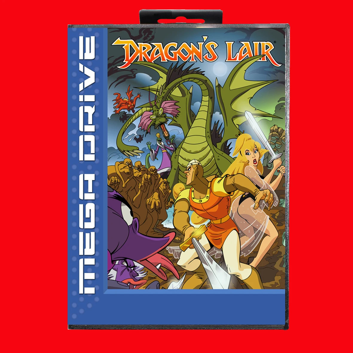 Dragons Lair with EUR Box for 16 Bit Sega MD game Cartridge Megadrive Genesis system