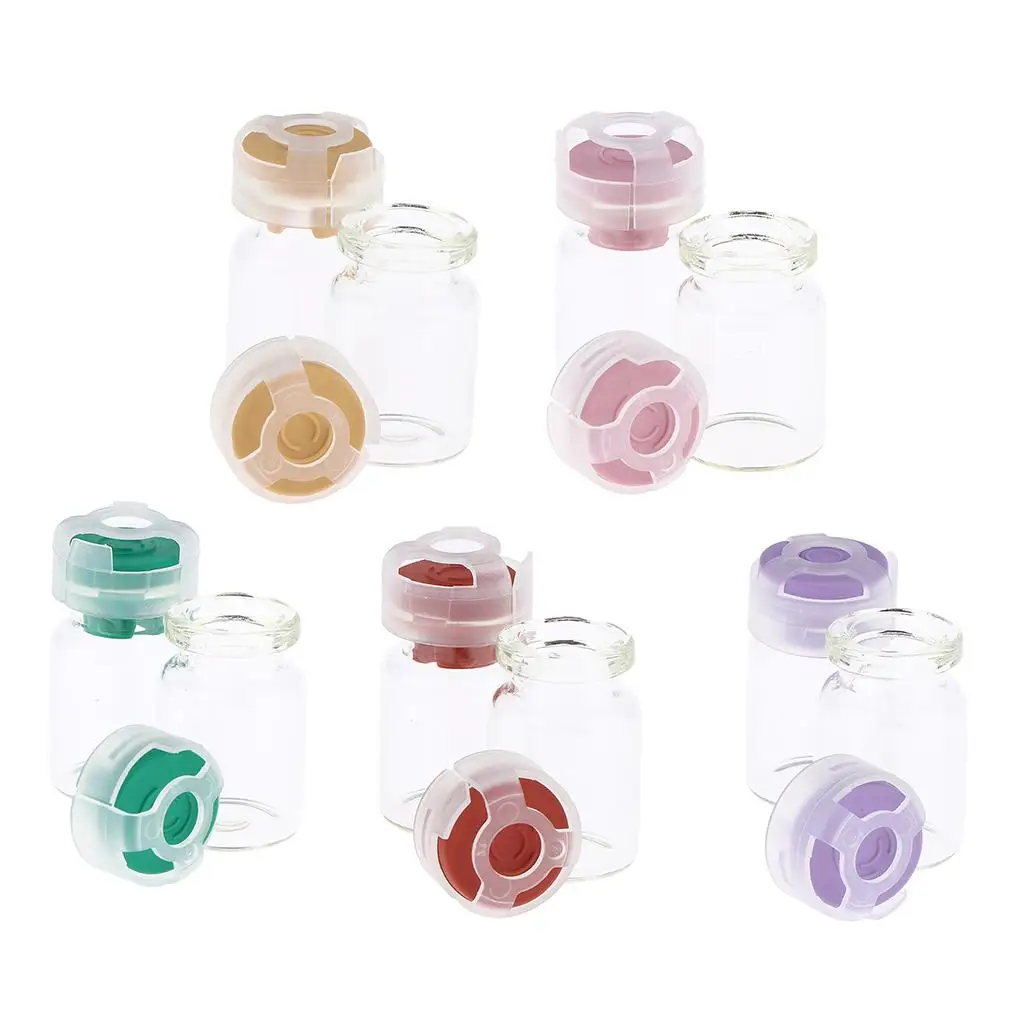 Clear Glass Vials Sealed Sterile Mini Bottles Durable Cosmetic Container with Septa Seals for Beauty Salon Use