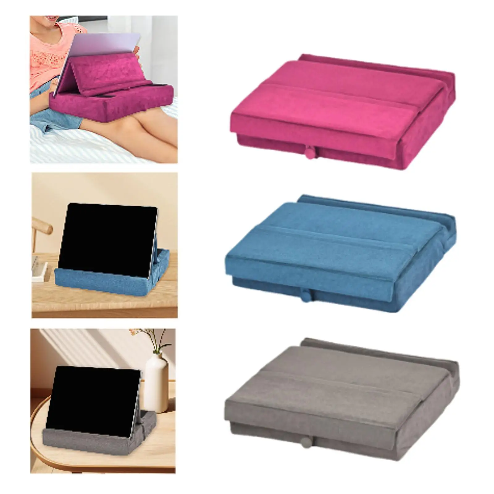 Tablet Pillow Stand Stable Wide and Deep Groove Comfortable Tablet Soft Pad Dock for Smartphones Lap Flat Computers Bed Reading