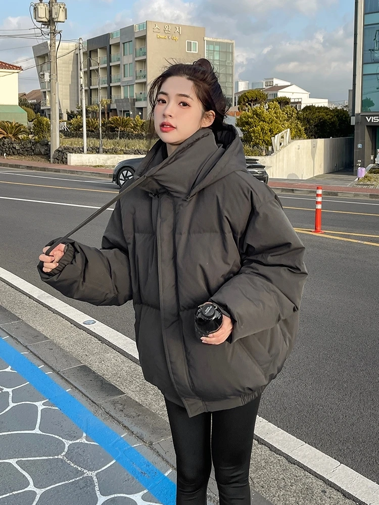 

2023 Fashion Oversize Jacket Women Overcoat Autumn Winter Thick DownCotton Padded Cold Coat Female Hooded Loose Short Parkas